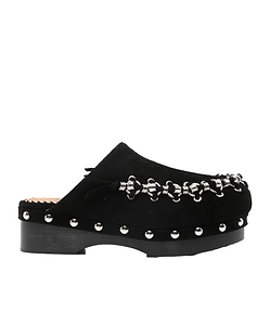 Toga Pulla Chain-Detail Round Toe Mules
