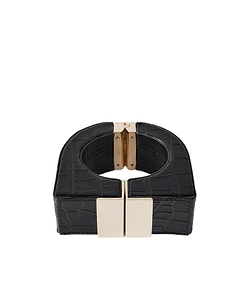 Alligator-Patterned Patent Leather Cuffs