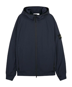 Stone Island Logo Patch Zip-Up Hooded Jacket