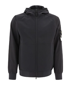 Stone Island Logo Patch Zip-Up Hooded Jacket