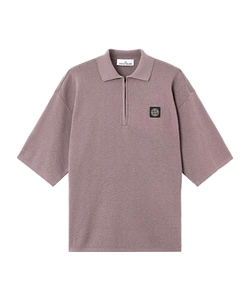 Stone Island Logo Patch Zip-Detailed Polo Shirt