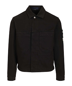 Stone Island Garment Dyed Denim Biker Jacket