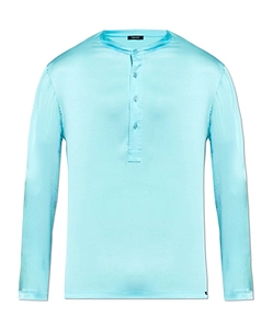Button-Placket Pajama Top