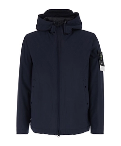 Stone Island Logo Patch Zip-Up Hooded Jacket