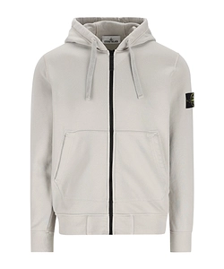 Stone Island Logo Patch Zip-Up Hoodie