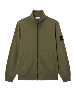 Stone Island Logo Patch Zip-Up Sweatshirt