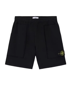 Stone Island Logo Patch Cotton Shorts