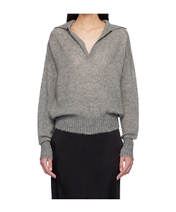 Cashmere Blend Long-Sleeved Polo Shirt