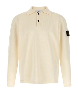 Stone Island Long-Sleeve Knit Polo Shirt