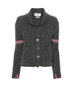Rwb-Stripe Cable-Knit Cardigan