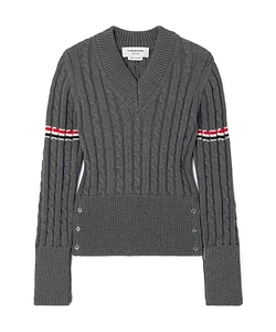 Rwb-Stripe Cable-Knit Jumper