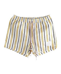 Thom Browne Striped Logo Patch Swim Shorts