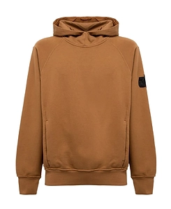 Plain Logo-Patch Cotton Hoodie