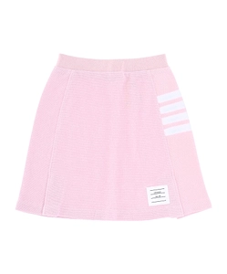 Textured Pique 4-Bar Pleated Mini Skirt