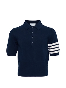 Thom Browne 4 Bar Button Detailed Polo Shirt