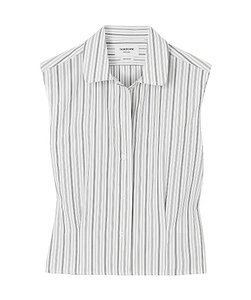 Striped Sleeveless Poplin Shirt