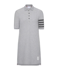 Textured Pique 4-Bar Mini Polo Dress