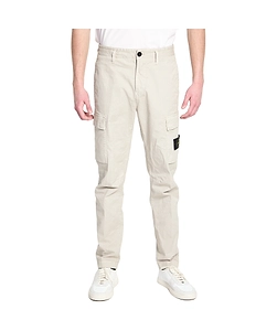 Stone Island Logo Patch Tapered Leg Trousers