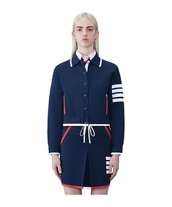 Thom Browne 4-Bar Striped Button-Up Jacket