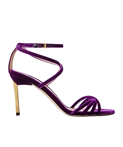 Ida Velvet High-Heeled Sandals