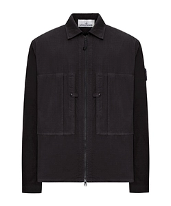 Stone Island Zip-Front Badge Shirt