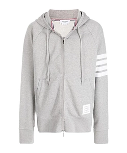 Thom Browne Classic Loopback 4-Bar Zip-Up Hoodie