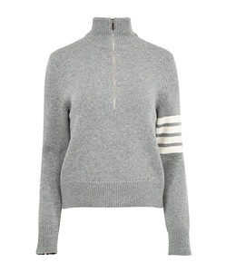 Thom Browne Half-Zip Neck Knitted Pullover