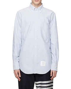 Thom Browne Long-Sleeved Curved Hem Shirt