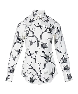Thom Browne Long Sleeve Bird Toile Printed Shirt
