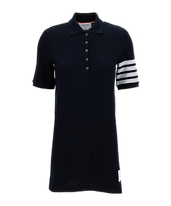 Thom Browne Patch Detail 4-Bar Mini Polo Dress