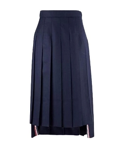 Thom Browne Rwb Stripe Pleated Midi Skirt