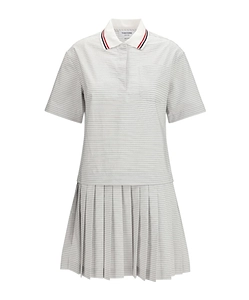 Thom Browne Short-Sleeved Striped Polo Mini Dress