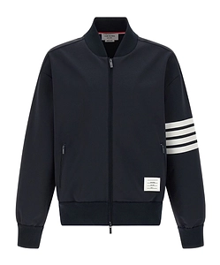 Thom Browne Striped Zip-Up Bomber Jacket