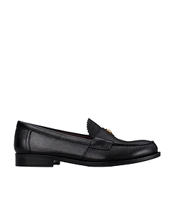 Tory Burch Double T Logo Plaque Round-Toe Loafers