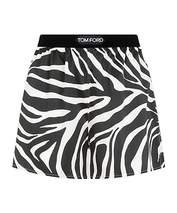 Tom Ford Logo Waistband Zebra Printed Shorts