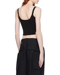 Alexander Wang Bow Detailed Ribbed Knit Top