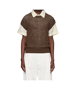Short-Sleeved Knitted T-Shirt