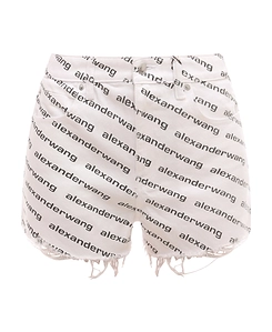 Logo Print Denim Shorts