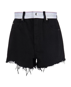 Logo-Waistband Denim Shorts