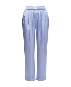 Silk-Jacquard Wide-Leg Trousers