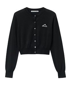 T By Alexander Wang Cropped Athletic Mesh Cardigan