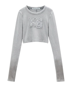 T By Alexander Wang Cropped Long-Sleeve Top