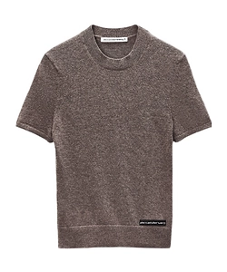 T By Alexander Wang Logo Patch Crewneck Knitted T-Shirt