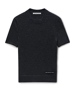 T By Alexander Wang Logo Patch Crewneck Knitted T-Shirt