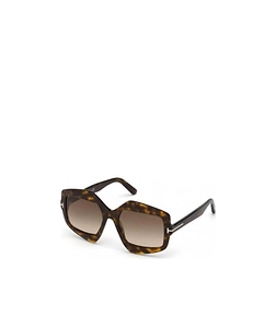 Tortoiseshell Geometric Frame Sunglasses