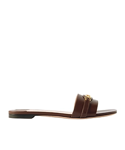 Whitney Logo-Embellished Leather Slippers
