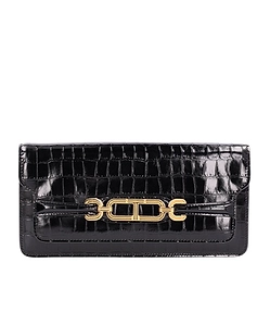 Whitney Crocodile-Embossed Shoulder Bag