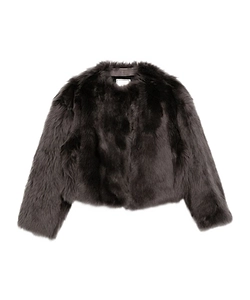 Long-Sleeve Shearling Jacket