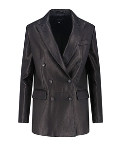 Tagliatore Double-Breasted Leather Blazer