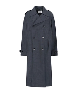 The Frankie Shop Bleecker Plaid Oversized Trench Coat